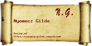 Nyemecz Gilda névjegykártya